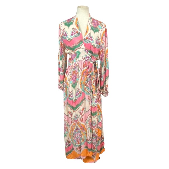 Zara Dresses & Skirts - Elegant Multicolor Wrap Dress
